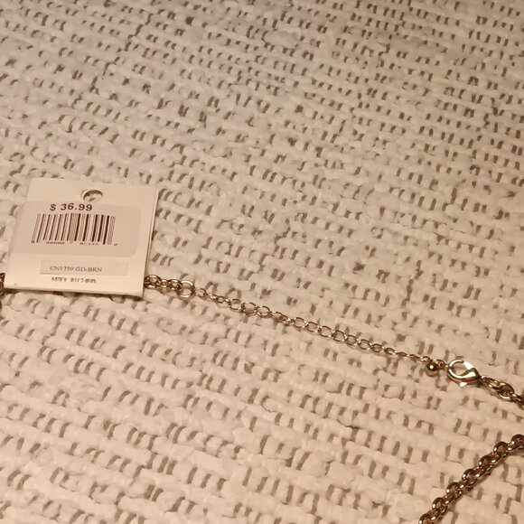 3 pc statement jewelry lot - necklace, calf hair bracelet, tear drop earrings - Picture 7 of 16